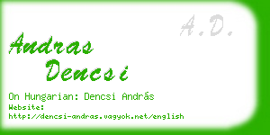 andras dencsi business card